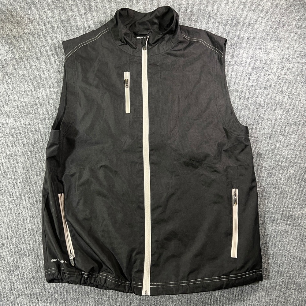 Ping SensorWarm Mens Golf Vest Black Full Zip Ripstop Wind Resistant Size Medium